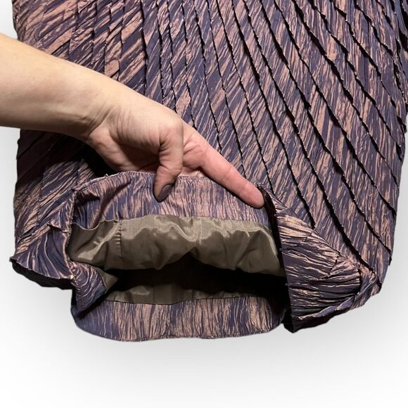 JS Collections Iridescent Mauve Spaghetti Strap Layered Cocktail Dress Sz 12 HTF - Picture 6 of 15